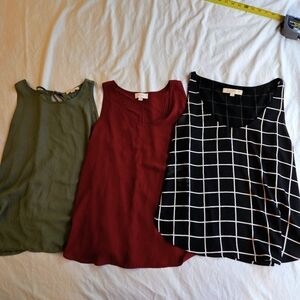 Bundle of 3 LOFT sleeveless tank tops blouses camisoles